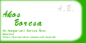 akos borcsa business card